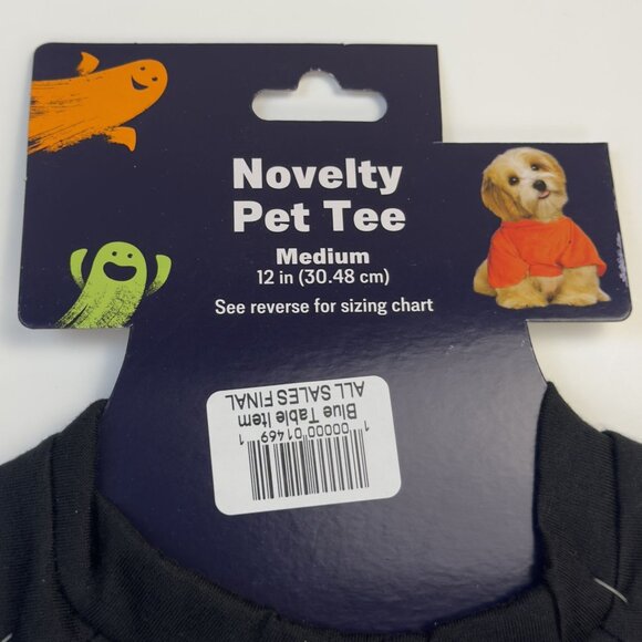 Halloween Novelty Pet Tee Medium Ghost and Pumpkin Design Black Dog Costume NEW - Picture 4 of 8